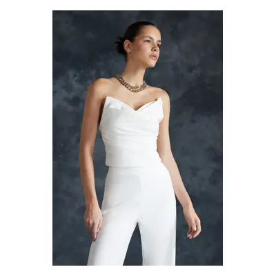 Trendyol Bridal White Crop Woven Bustier