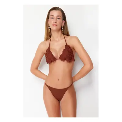 Trendyol Brown Piping Brazilian Bikini Bottom