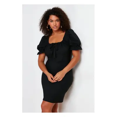 Trendyol Curve Black A-Line Mini Woven Dress