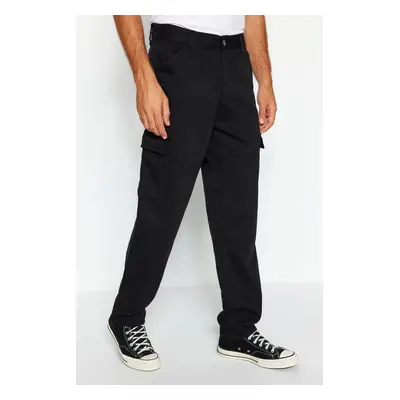 Trendyol Black Pocket Woven Regular Fit Cargo Trousers