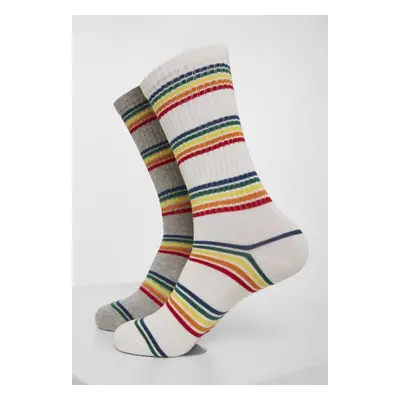 Rainbow Stripes 2-Pack Socks Grey/White