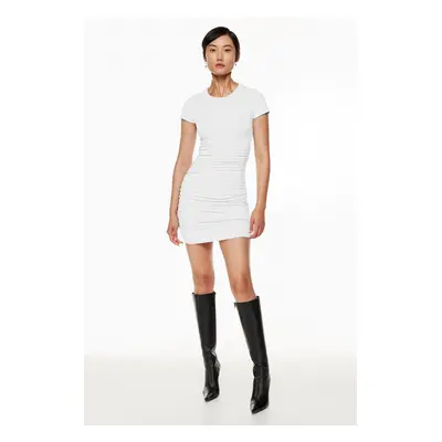 Madmext Women's White Pleated Mini Dress