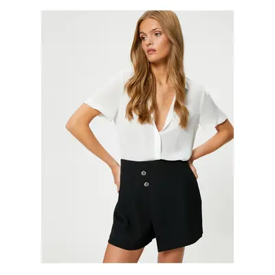 Koton Chiffon Shirt Short Sleeve Classic Collar