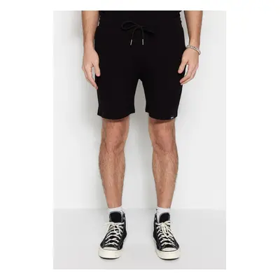 Trendyol Premium Black Regular 100% Cotton Fit Textured Shorts & Bermuda