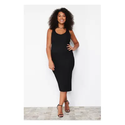 Trendyol Curve Black Bodycon Slim Midi Knitwear Dress