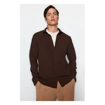 Trendyol Brown Slim Fit Knitted Shirt