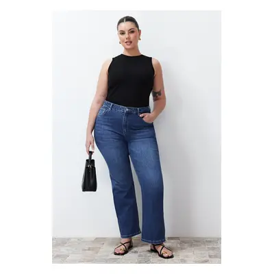 Trendyol Curve Blue More Sustainable High Waist Flare Jeans