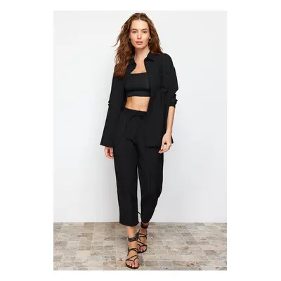 Trendyol Black Woven Shirt-Pants Set