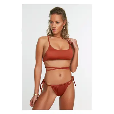 Trendyol Cinnamon Tunnel normál lábú bikini alsó