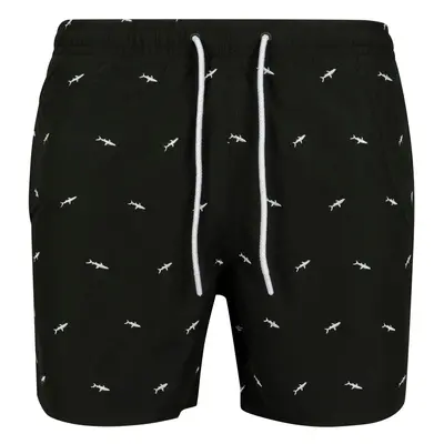 Men's swimwear with embroidery shark/black/white