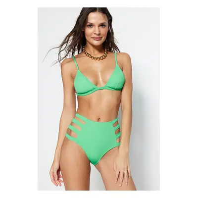 Trendyol Green Cut Out/Window High Derék Normál lábú Bikini alsó