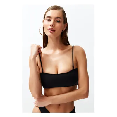 Trendyol Black Strapless Bikini Top