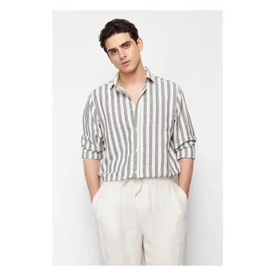 Trendyol Antacid Regular Fit Striped Shirt