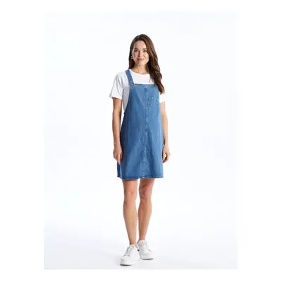 LC Waikiki Square Neck Straight Strap Maternity Jean Overalls