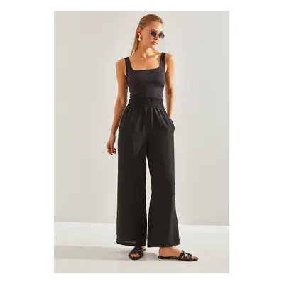 Bianco Lucci Women's Elastic Waist Trousers