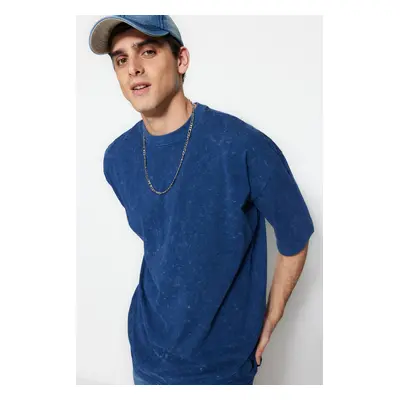 Trendyol Basic Oversize/Wide-Fit Crew Neck Faded/Faded Effect Cotton T-Shirt