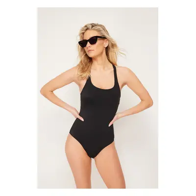 Trendyol Black Decollete Regular Swimsuit