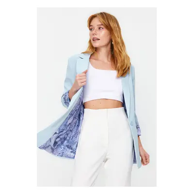 Trendyol Light Blue Regular Lining Detailed Woven Blazer Jacket