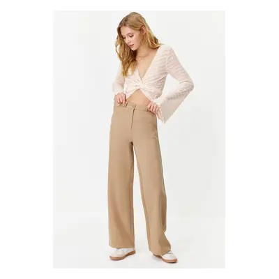 Trendyol Mink Wide Leg Wide Leg Woven Trousers