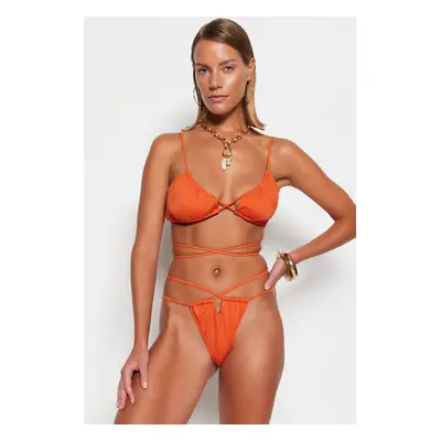 Trendyol Cinnamon Piping magas lábú bikini alsó