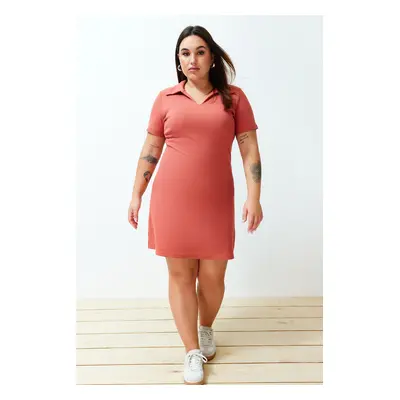 Trendyol Curve Tile Polo Neck Midi Knitted Dress