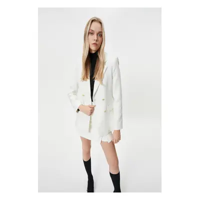 Koton Women's Blazer Jacket Off White