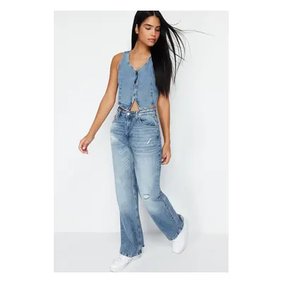 Trendyol Blue Low Waist Loose Fit Jeans