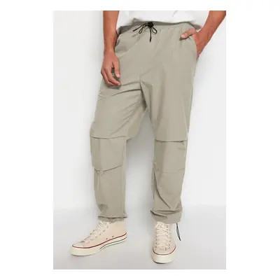 Trendyol Light Khaki Jogger Fit Baggy Parachute Trousers