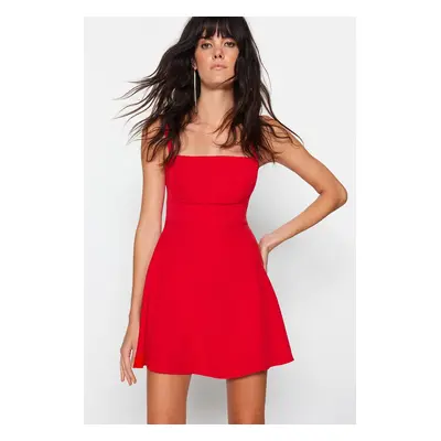 Trendyol Red A-Cut Woven Short Evening Dress