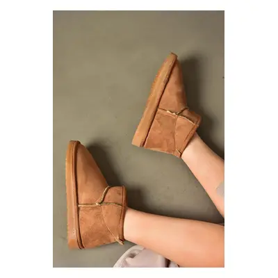 Fox Shoes R612018402 Tan Women's Boots with Suede and Pile Inner Ankle