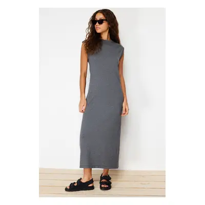 Trendyol Anthracite Maxi Knitwear Premium Quality Dress