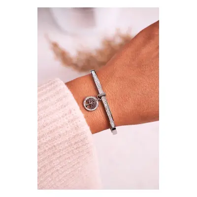 Bracelet with cubic zircon Tree of Life Silver Alive