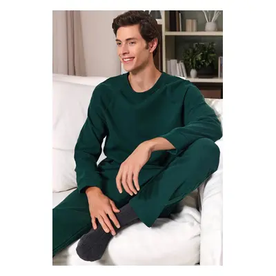 Trendyol Green Regular Fit Waffle Knitted Pajama Set