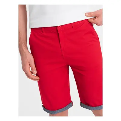 Ombre Men's chinos shorts with denim trim