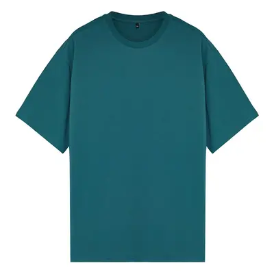 Trendyol Large Size Emerald Green Regular Cut Comfortable Basic 100% Cotton T-Shirt