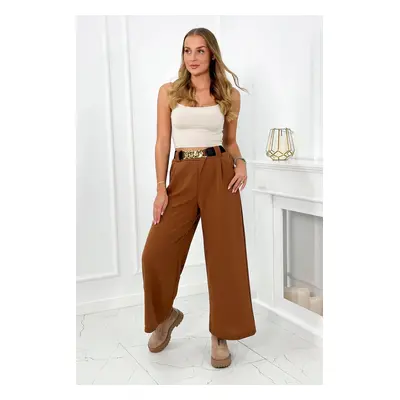 Viscose trousers with wide legs Camel