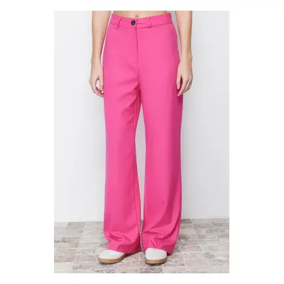 Trendyol Pink Wide Leg High Waist Woven Trousers