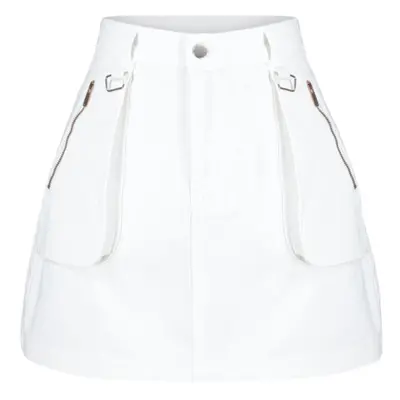 Trendyol White Zipper Detailed Mini Denim Skirt