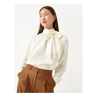 Koton Bow Detailed Blouse High Collar