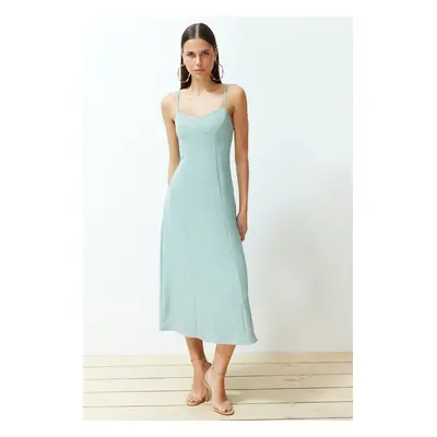 Trendyol Mint A-line Midi Strappy Woven Dress