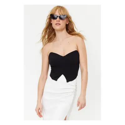 Trendyol Black Crop Woven Bustier