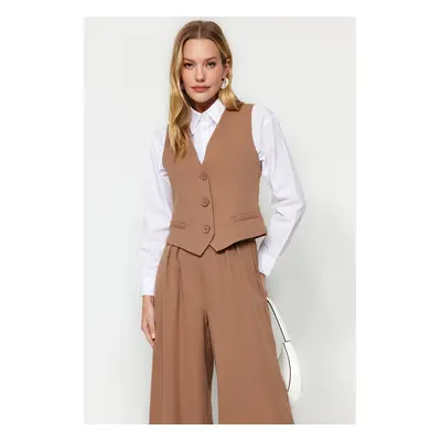 Trendyol Camel Vest-Trousers Woven Two Piece Set