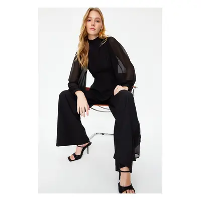 Trendyol Black Aerobin Chiffon Woven Jumpsuit