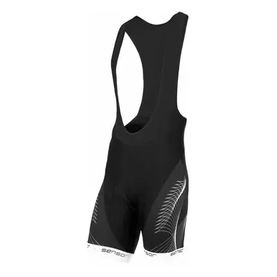 Men's Cycling Shorts Sensor Cyklo Team Up Bibshort Black/White