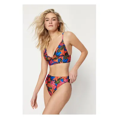 Trendyol Floral Pattern High Waist Hipster Bikini Bottom