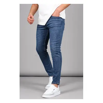 Madmext Blue Straight Fit Men's Jeans