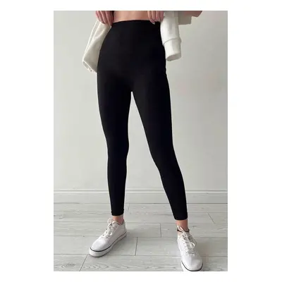 Madmext Black High Waist Women's Corduroy Leggings