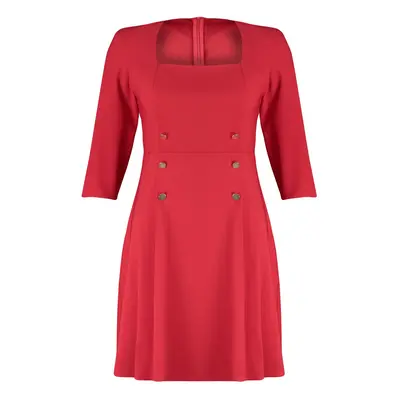 Trendyol Curve Red Woven Dress