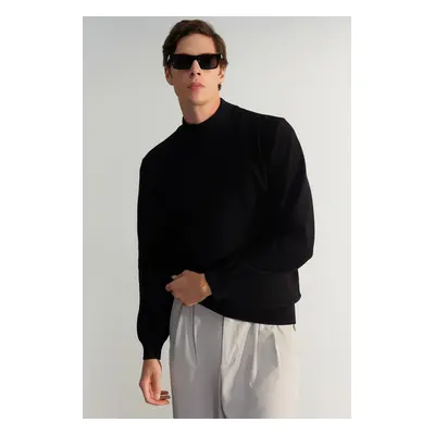 Trendyol Black Regular Fit Couple Half Turtleneck Soft Limited Edition Basic Knit Sweater