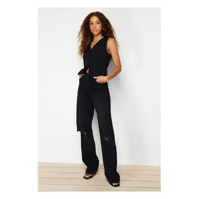 Trendyol Black High Waist Wide Leg Jeans